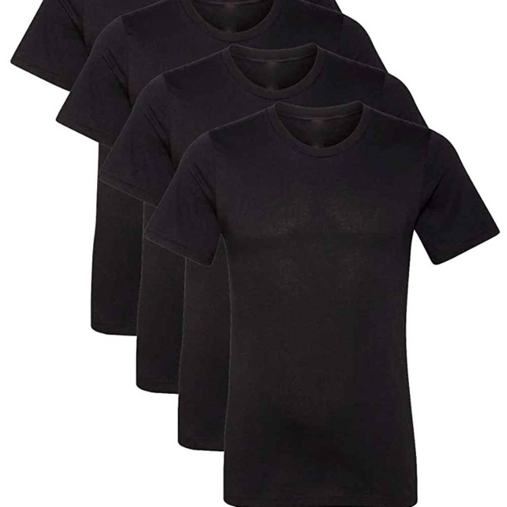 Kennedy Todd 4 Pack Men's Heather Cotton Poly T-Shirt Black XL